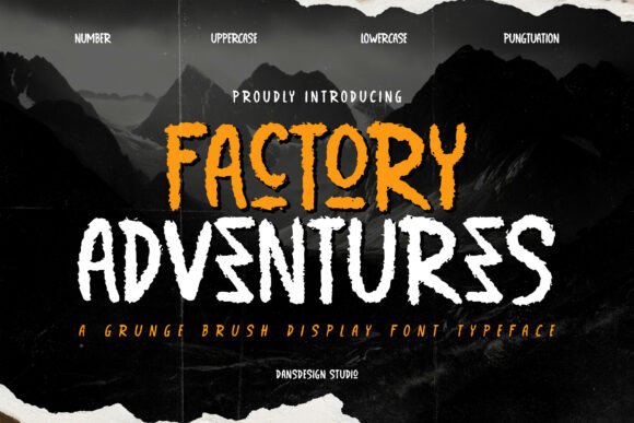 Factory Adventures: A Grunge Display Font for Bold Editorial Design